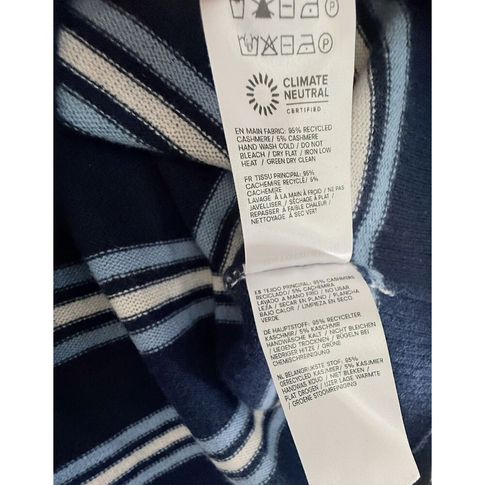 Reformation Cashmere Stripped Blue Boyfriend Sweater Size S - Picture 7 of 7